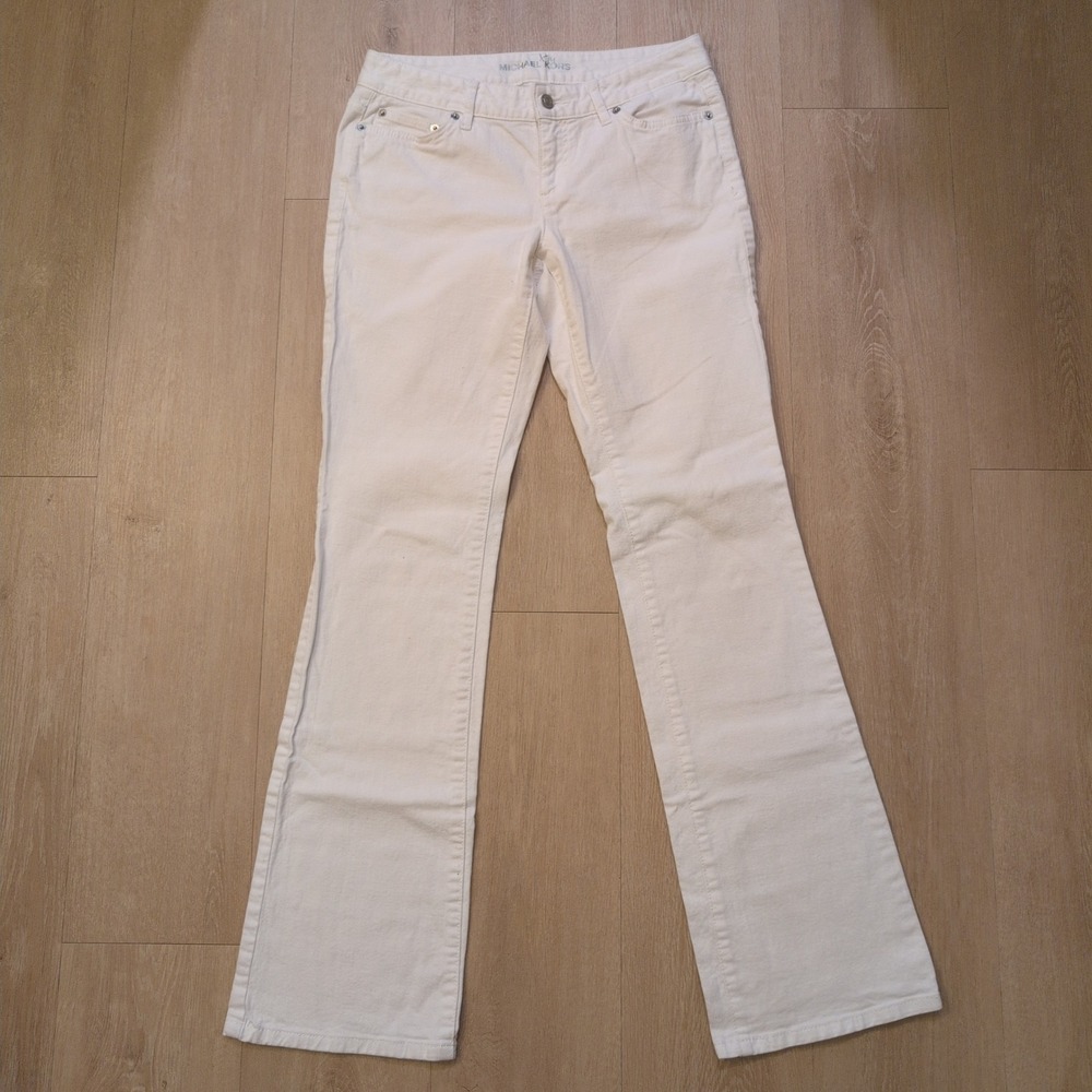Michael Kors Women Size 4 Bootcut Flare White Pants